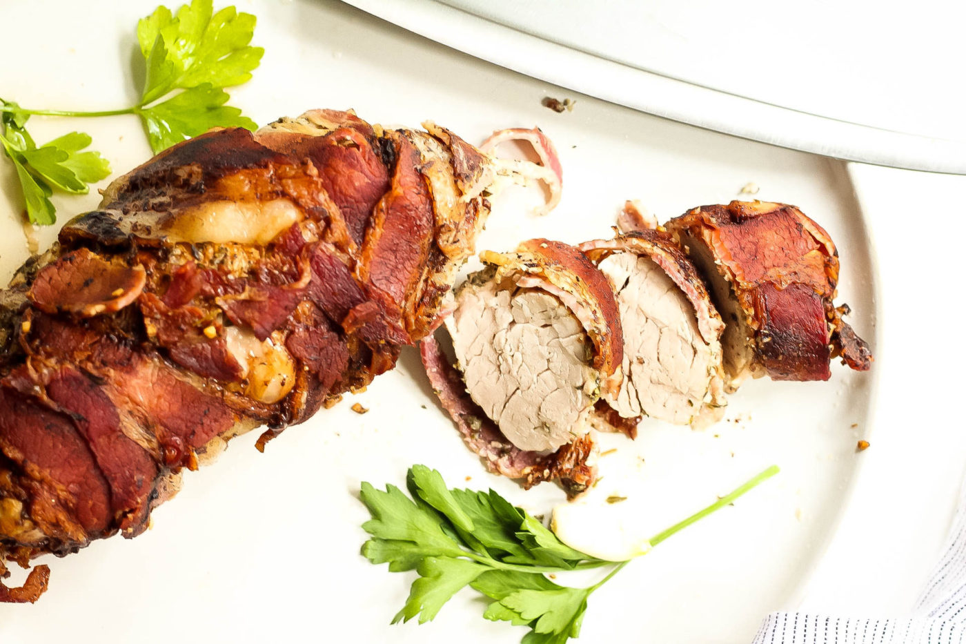 Get the recipe for Bailey’s Instant Pot Bacon Wrapped Pork Tenderloin on her blog!