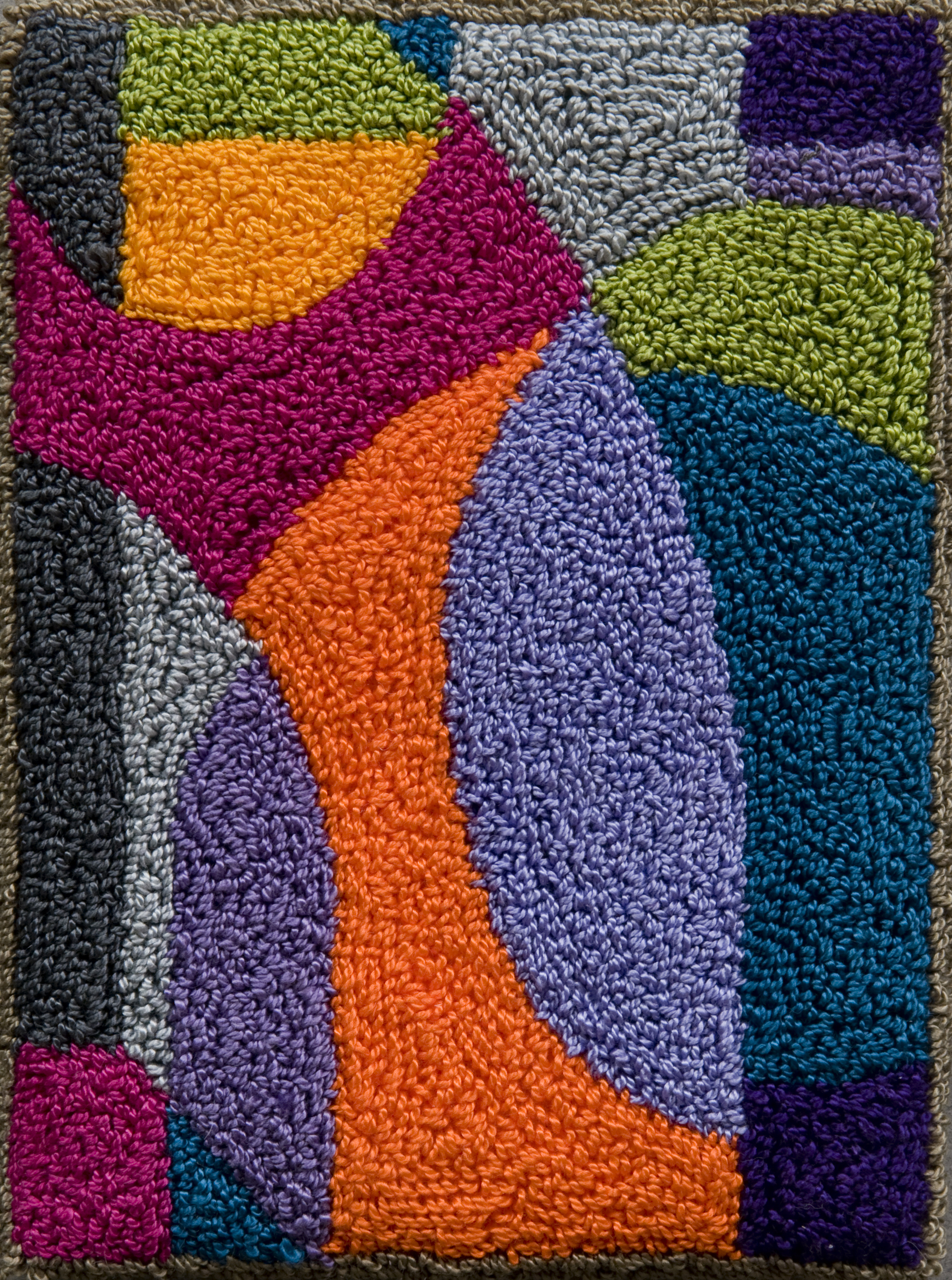 400-1. Return to Byzantium 6, 6"x4", hand needlepunched on monks cloth, framed 10"x8"
