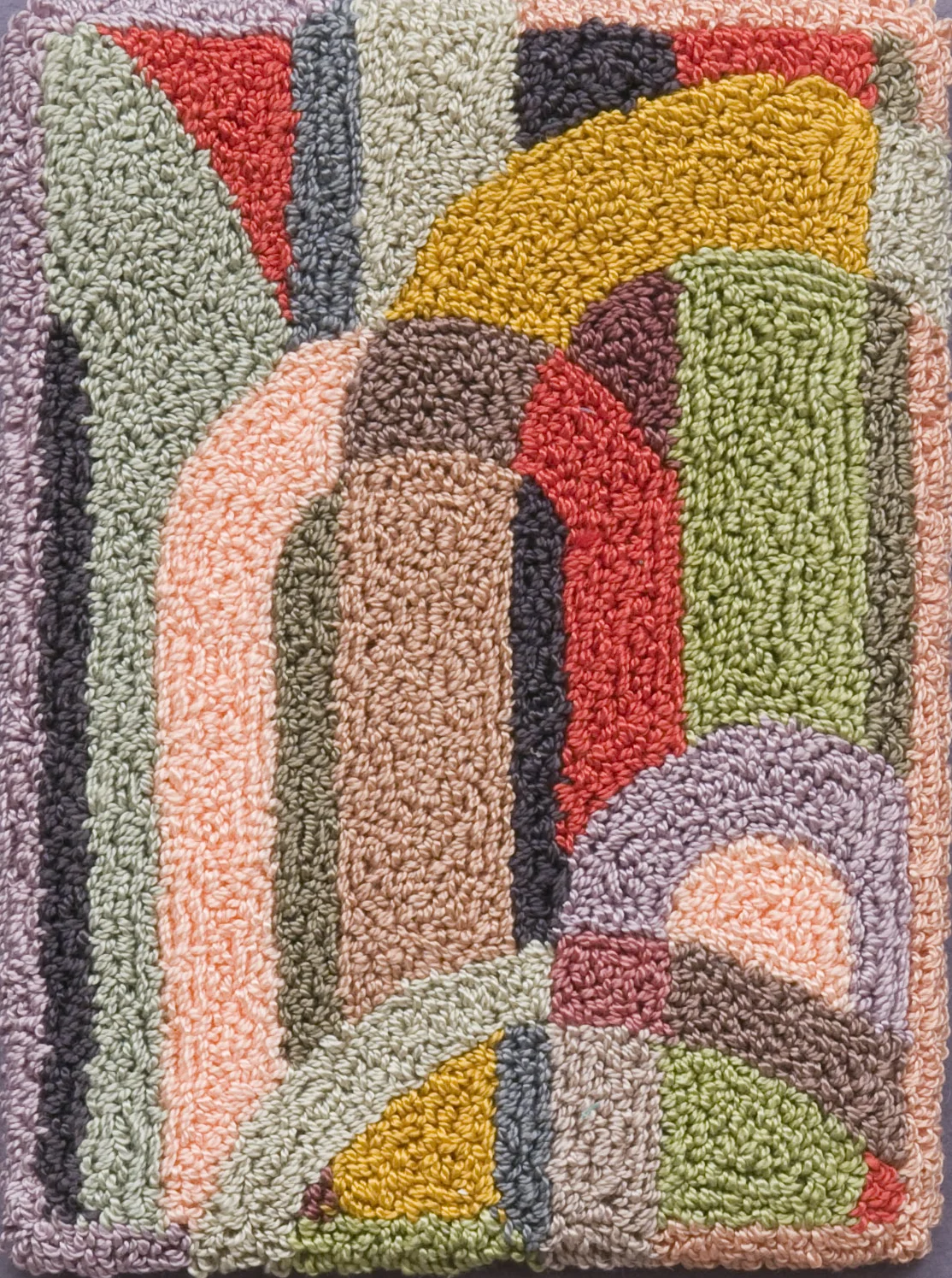 400-4. Return to Byzantium 3, 6"x4", hand needlepunched on monks cloth, framed 10"x8"