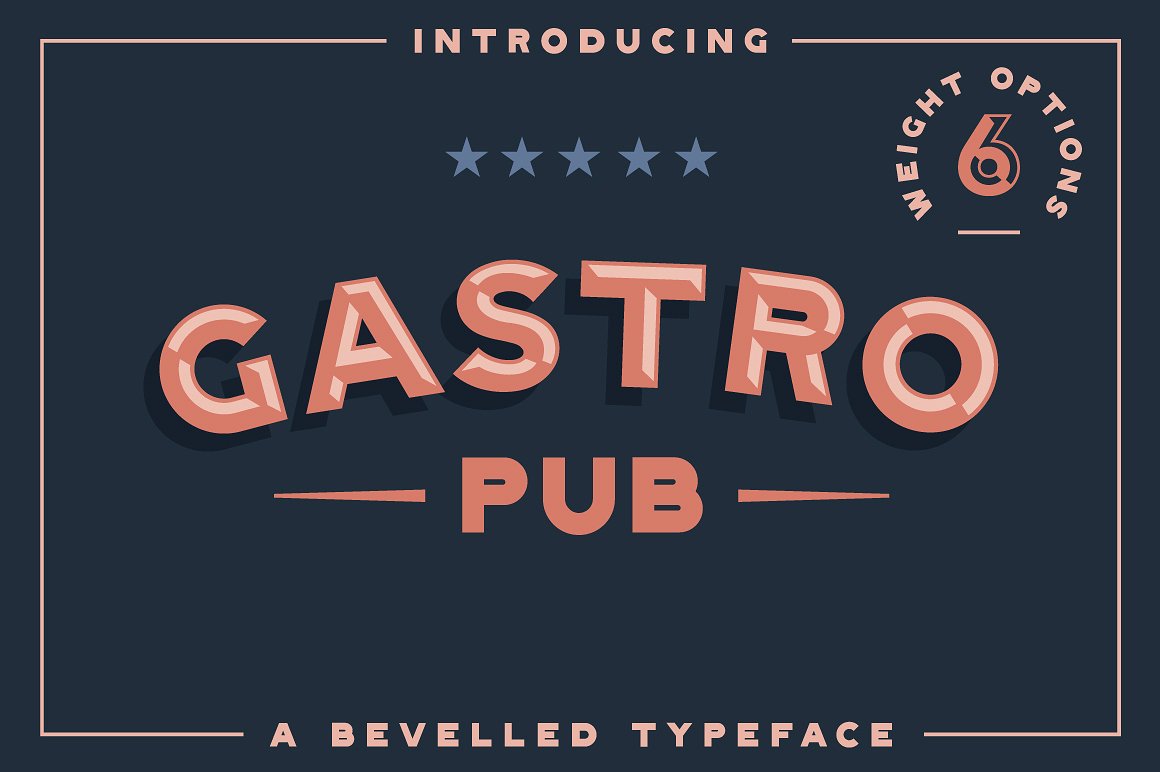 Gastro Pub - Bevelled Typeface