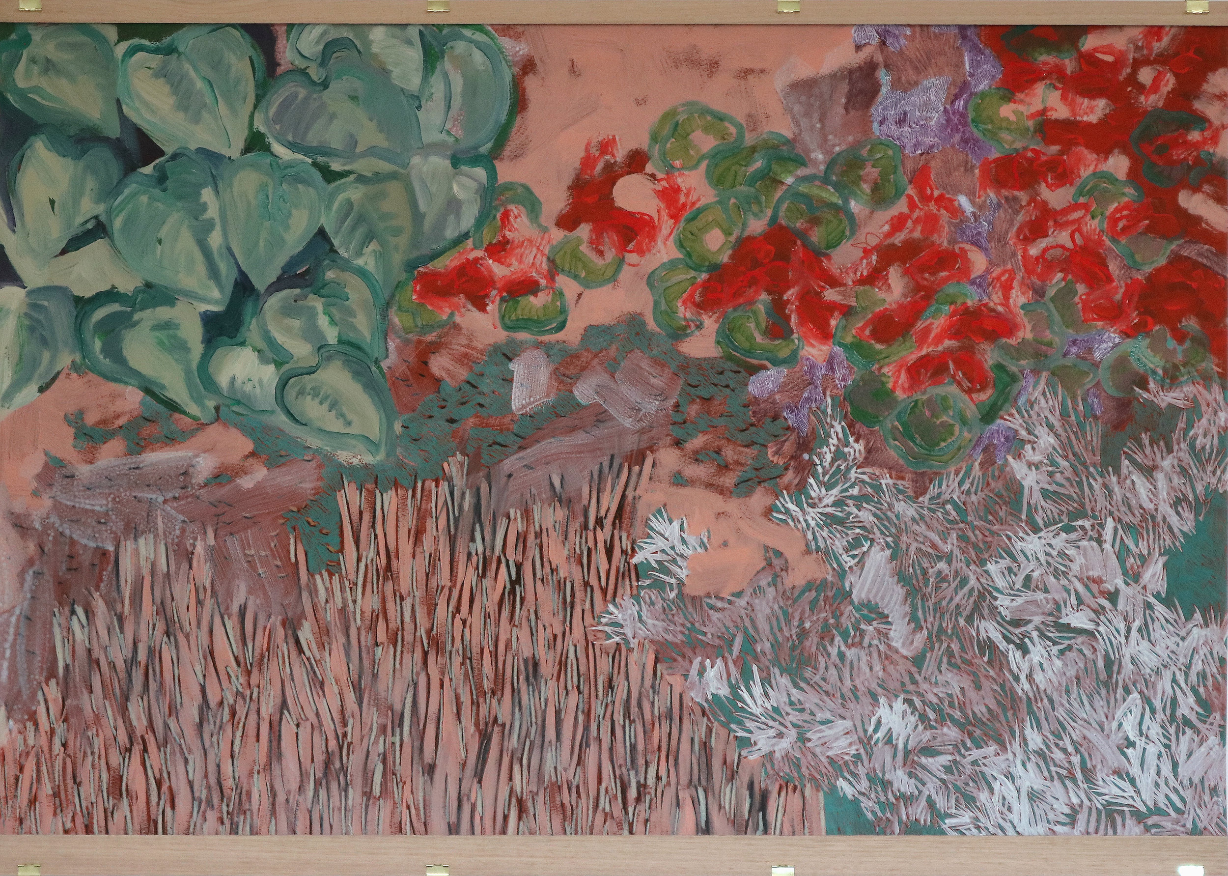   Rampant Geranium (With Groundcover)  Mixed media on Canson Montval Paper (300gsm). 106cm x 75cm. 2018. Unframed. Available  here  