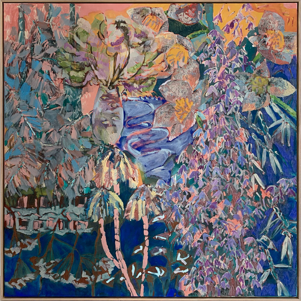  The Azure Garden, Where Water Flows, 1230mm x 1230mm x 55mm, Curatorial and Co, SOLD 