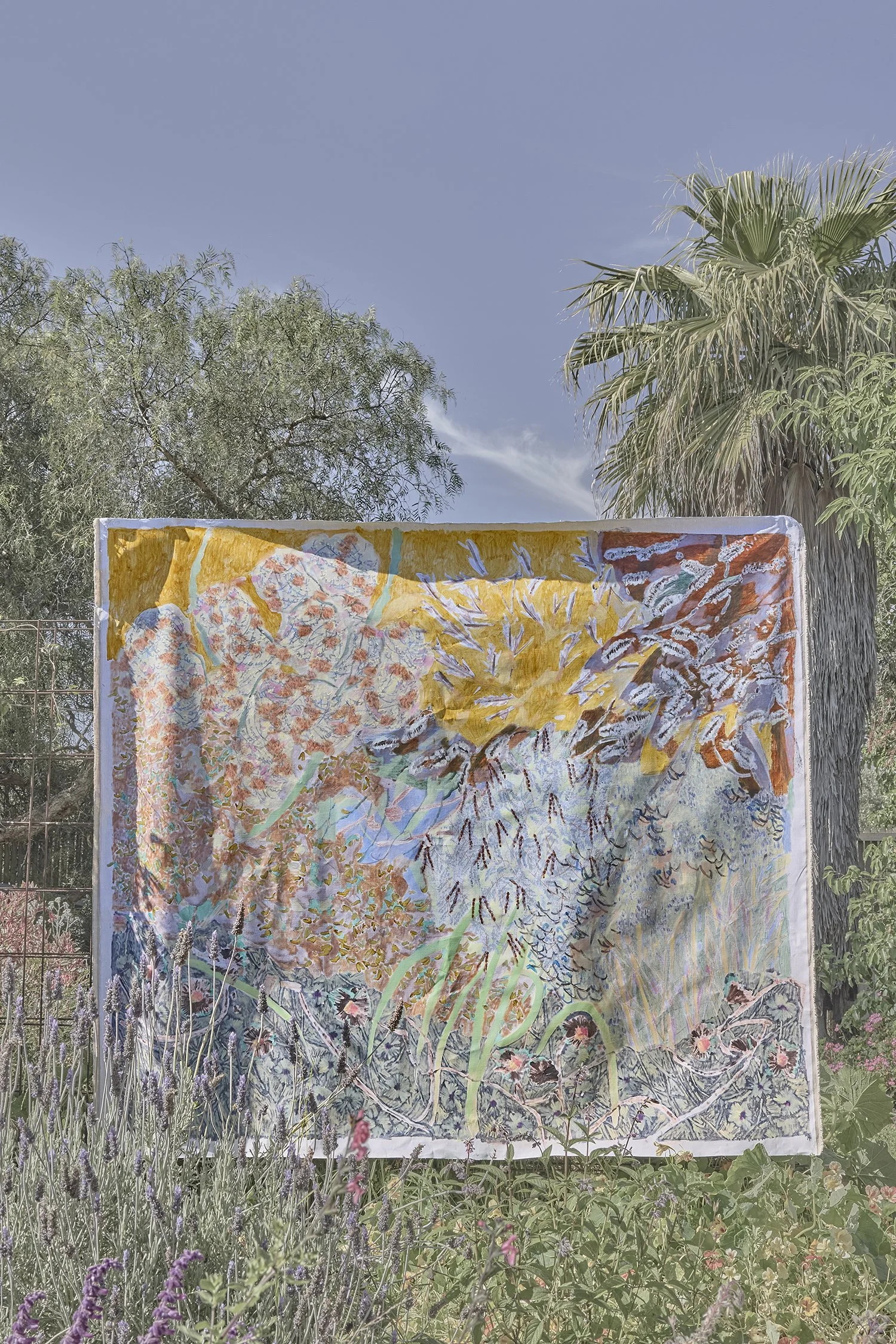  Summer Garden With A Native Mask, 190cm x 165cm | SOLD 
