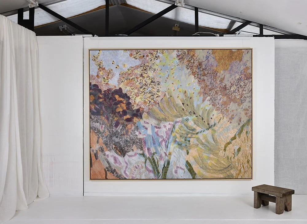  A Carnival Below (2026)  Charcoal, Conté, Pastel and Acrylic on Canvas  160 x 200 cm SOLD 