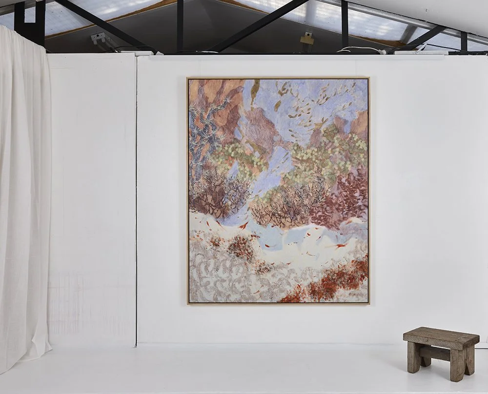  Sea Anemones And Cholla Befriended (2026)  Charcoal, Conté, Pastel and Acrylic on Canvas  150 x 120 cm SOLD 