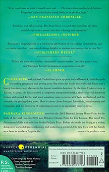 The back cover layout for The Bean Trees .