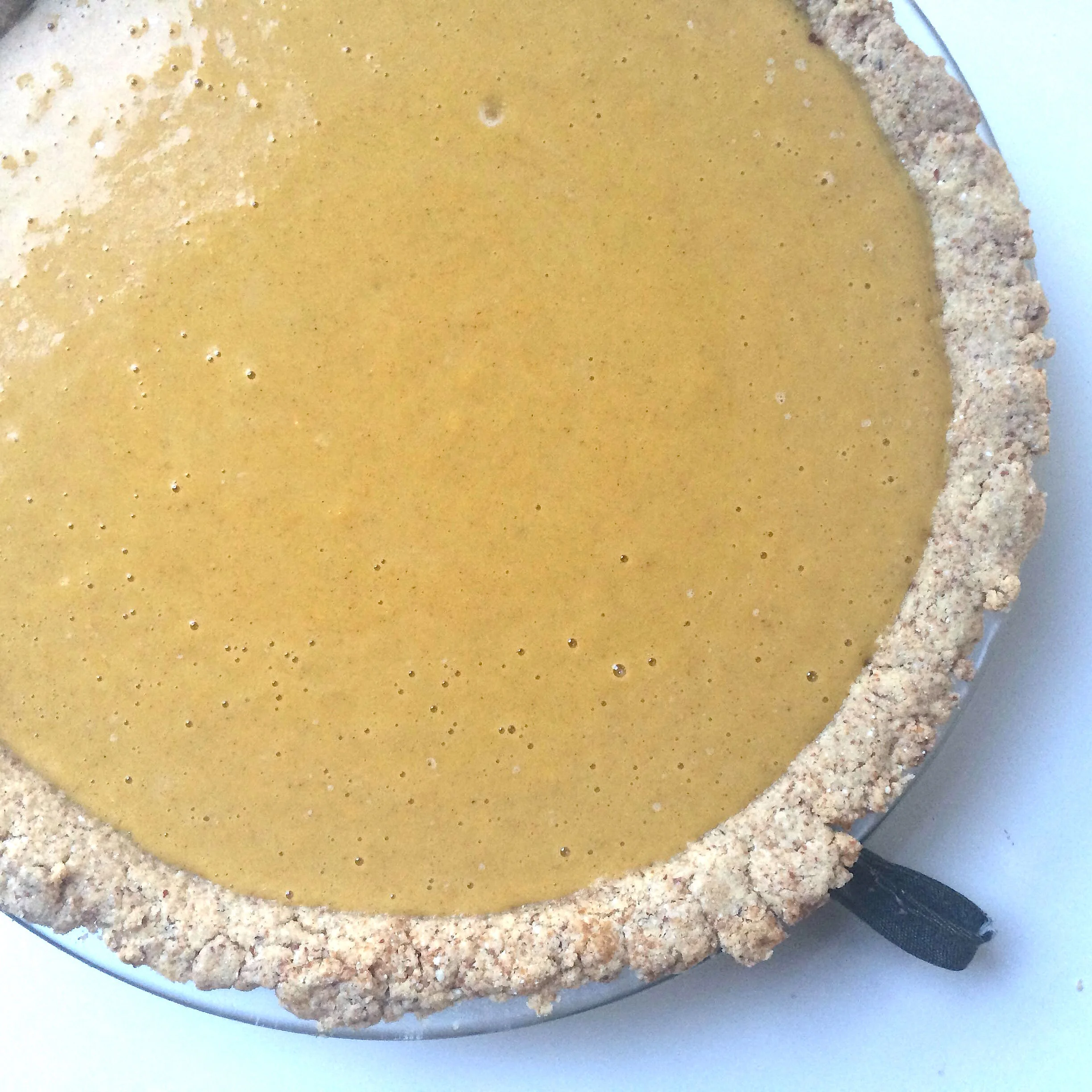 Delicata squash pie ready for baking.