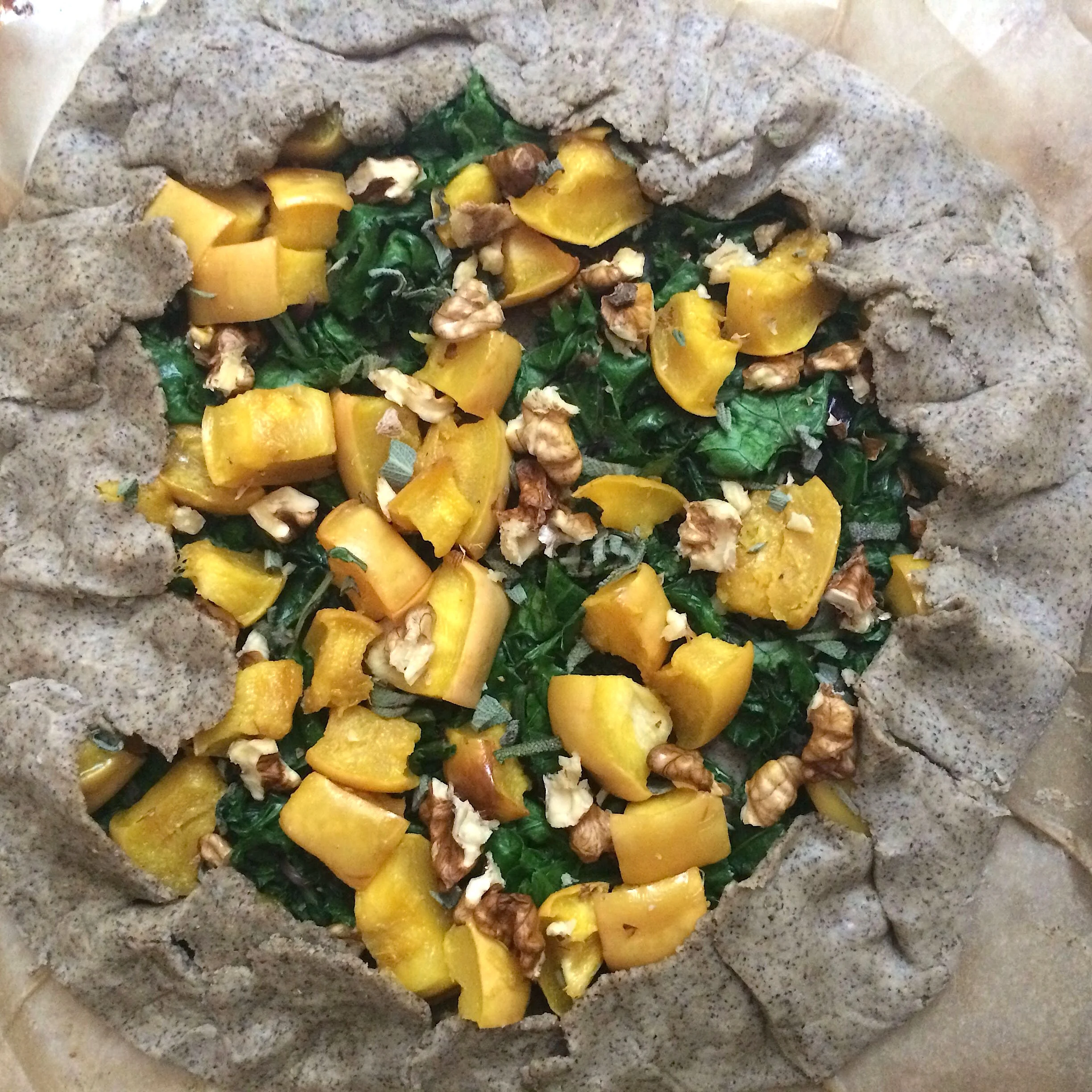 Galette ready for the oven.