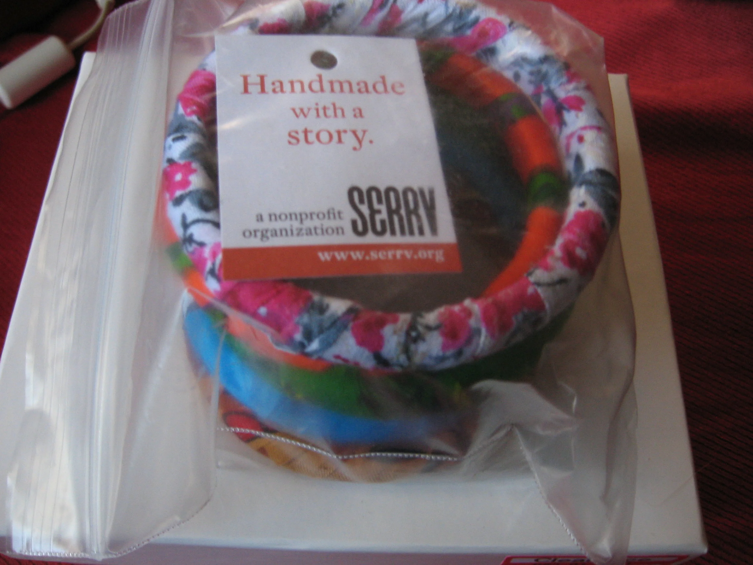 Fair trade cloth bracelets from SERRV.