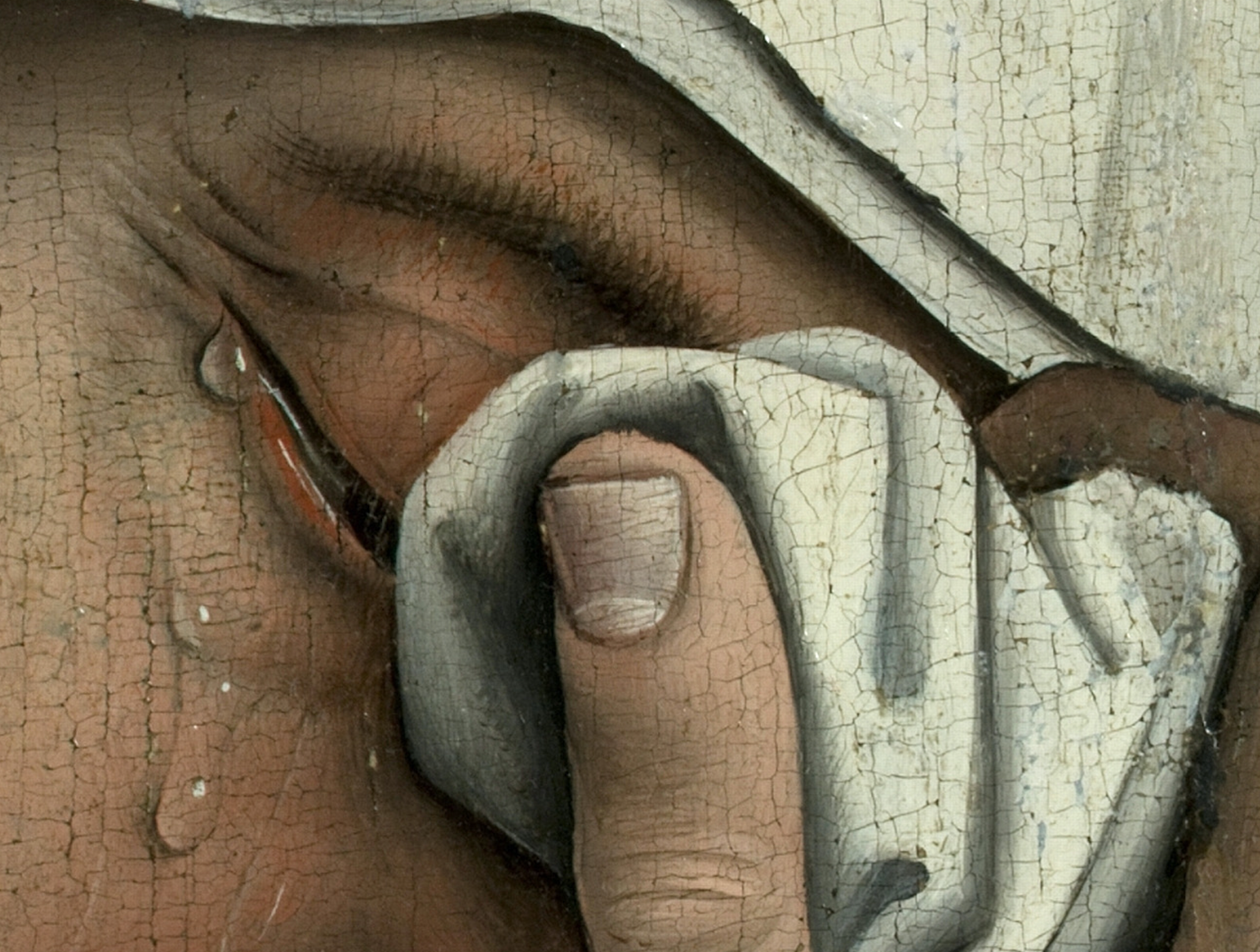 Rogier van der Weyden. Mary's Tears, detail from Descent from the Cross (circa 1399) from Art in the Christian Tradition, a project of the Vanderbilt Divinity Library, Nashville, TN