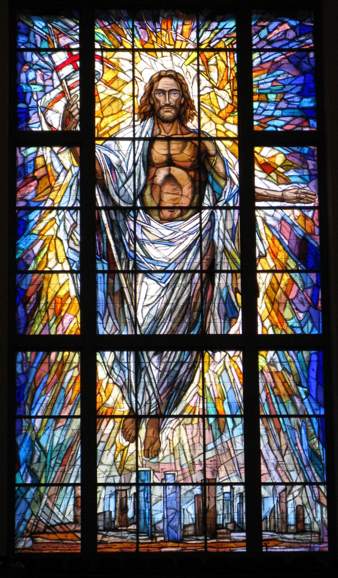 Photograph of window at the Co-Cathedral of the Sacred Heart taken by Gwen Kunz during a Primetimers day trip to the cathedral.