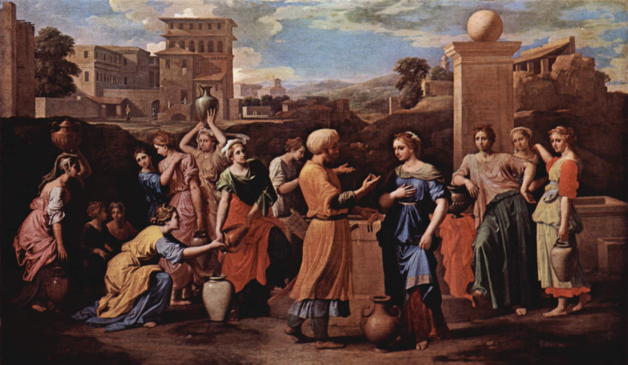 Eliezer and Rebecca at the Well by Nicolas Poussin, 1648