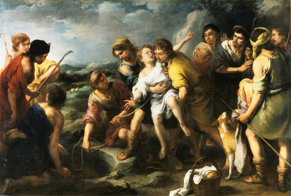 "Joseph and his Brethren" by Bartolomé-Esteban Murillo (oil on canvas, c.1670)