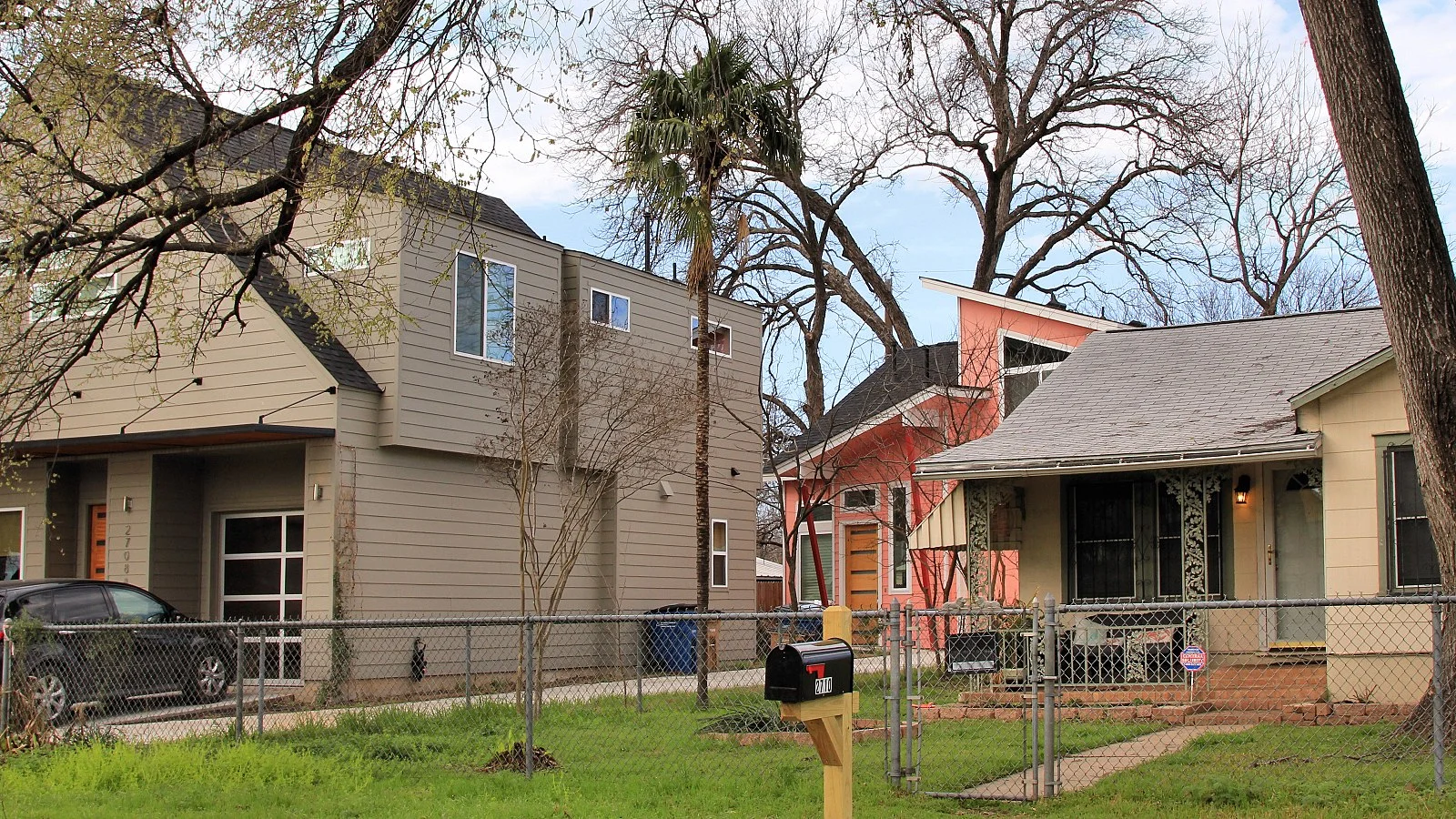 In East Austin, gentrification has displaced the African American and Latinx communities. Notice the changing housing stock.