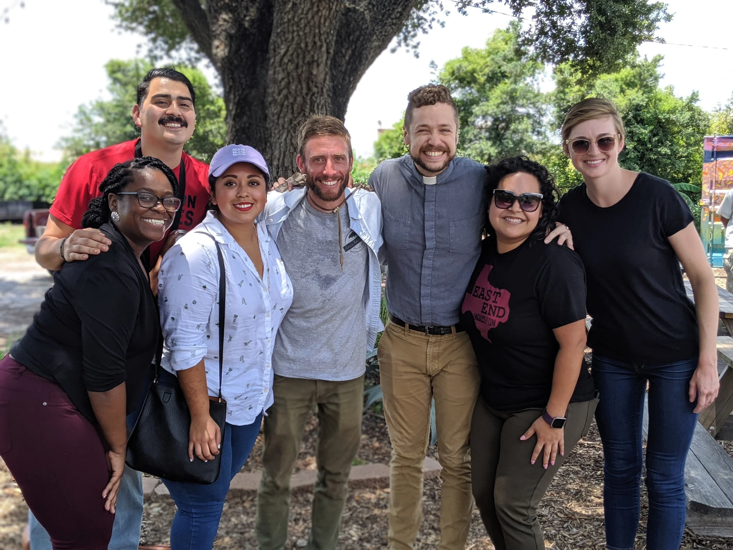 From left to right, Ashley Allen, Jorge Olvera, Christi Vasquez-Martin, Tommy Garcia-Prats, Paul Richards-Kuan, Estella Gonzalez, Nina Culotta