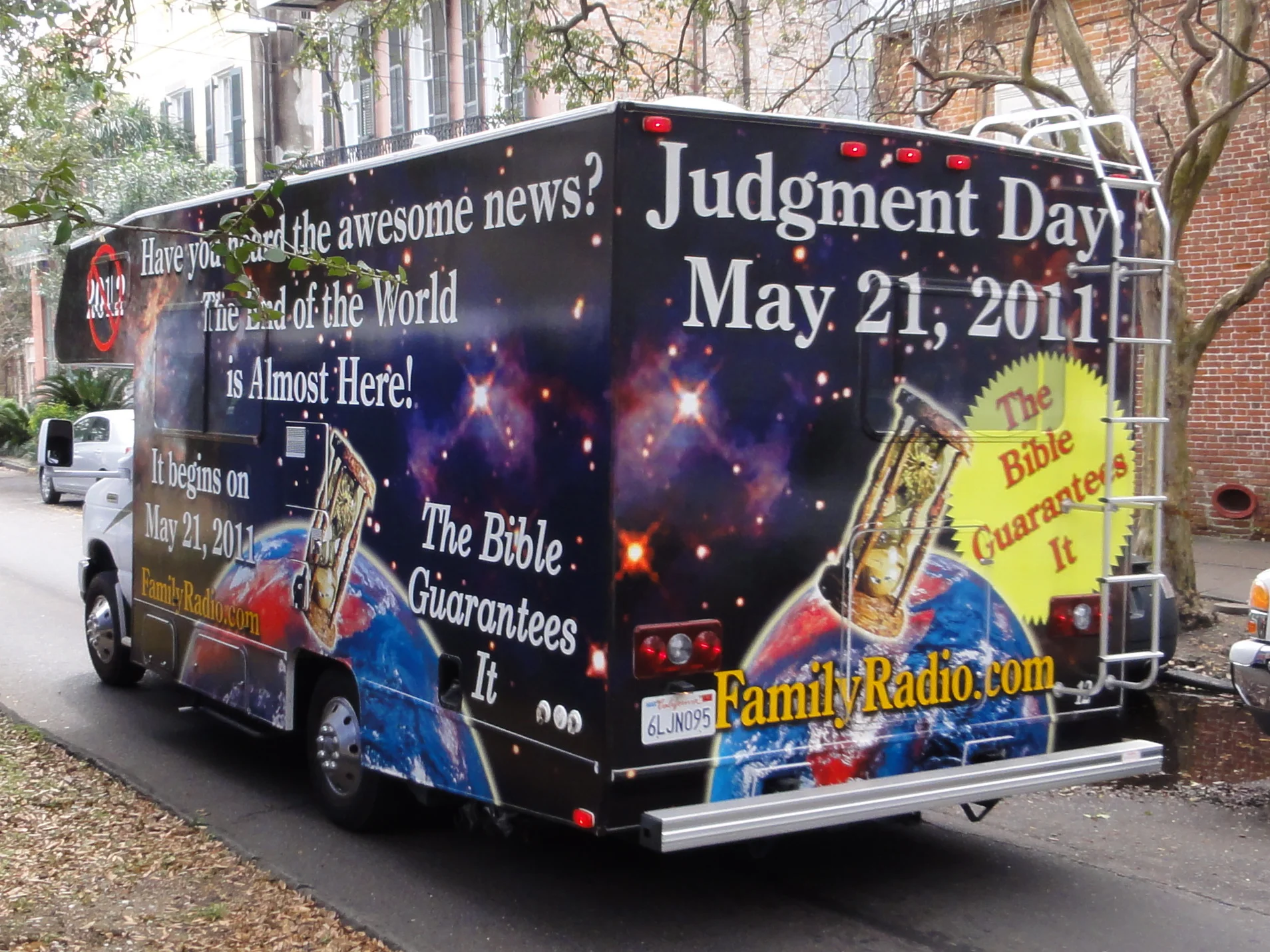 One of Harold Camping’s ministry tools to get out the news that the world was ending on May 21st, 2011. By Bart Everson - Flickr: Judgment Bus, CC BY 2.0, https://commons.wikimedia.org/w/index.php?curid=14734037