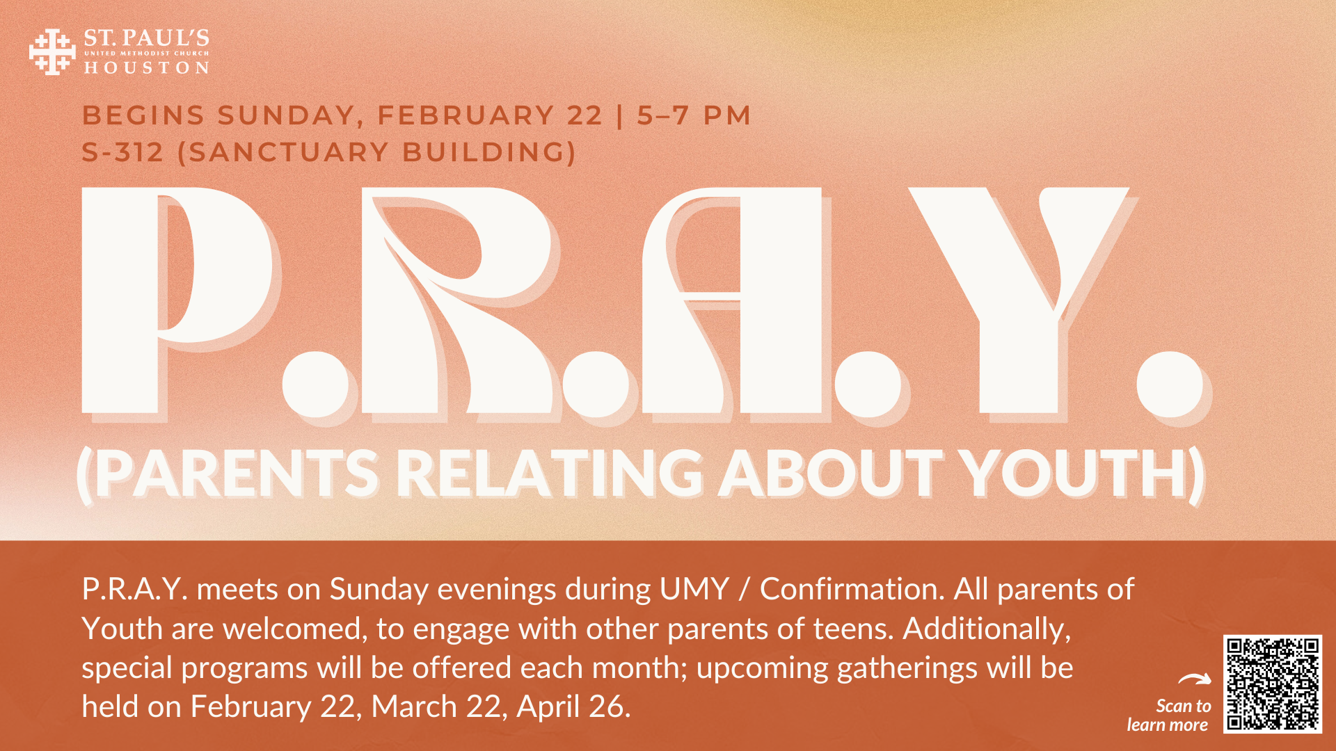 P.R.A.Y. (Parents Relating About Youth) Weekly Group & Monthly ...
