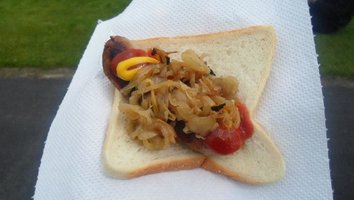 Lelise's sausage sizzle, made possible by the wonder of the internet.