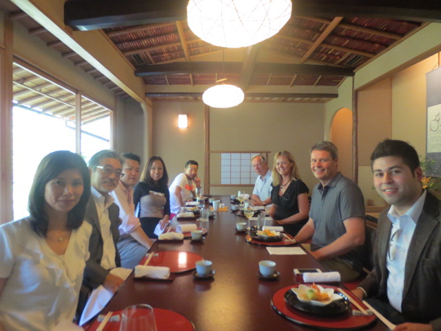 At one of the best tofu restaurants in the world with both seasoned and upcoming leaders in Japan.