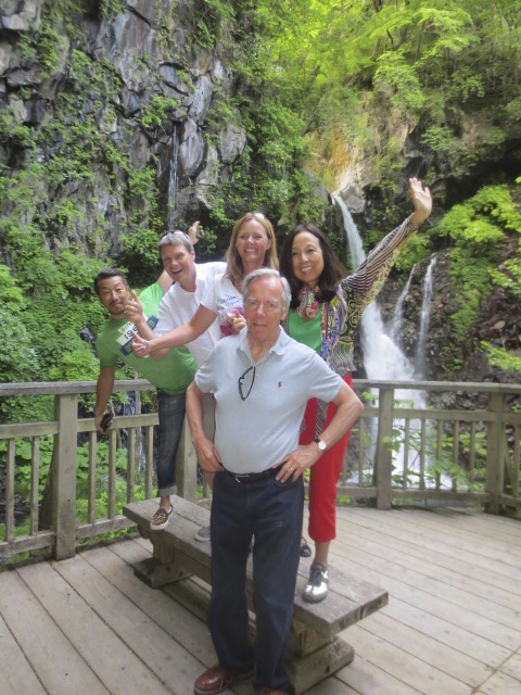 With Masa, Kaoru and Peter at Urami falls