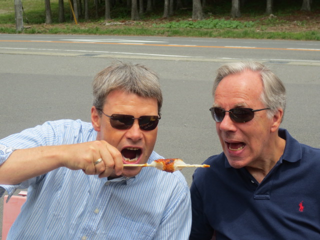 Benedikt and Peter enjoying sticky rice