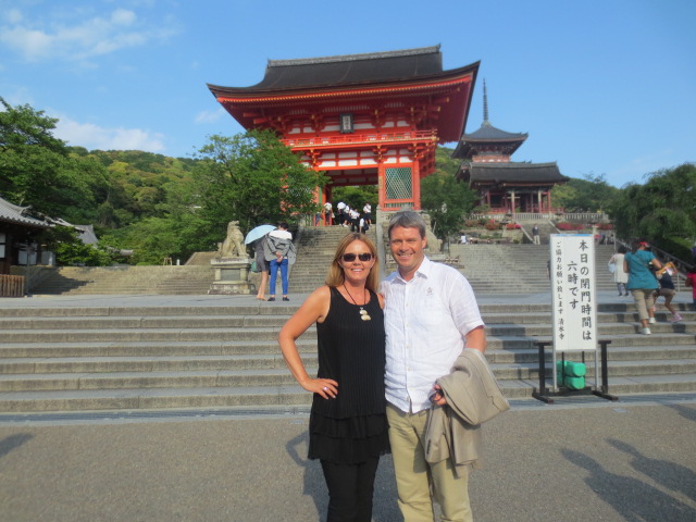 At a beautiful shrine in Osaka