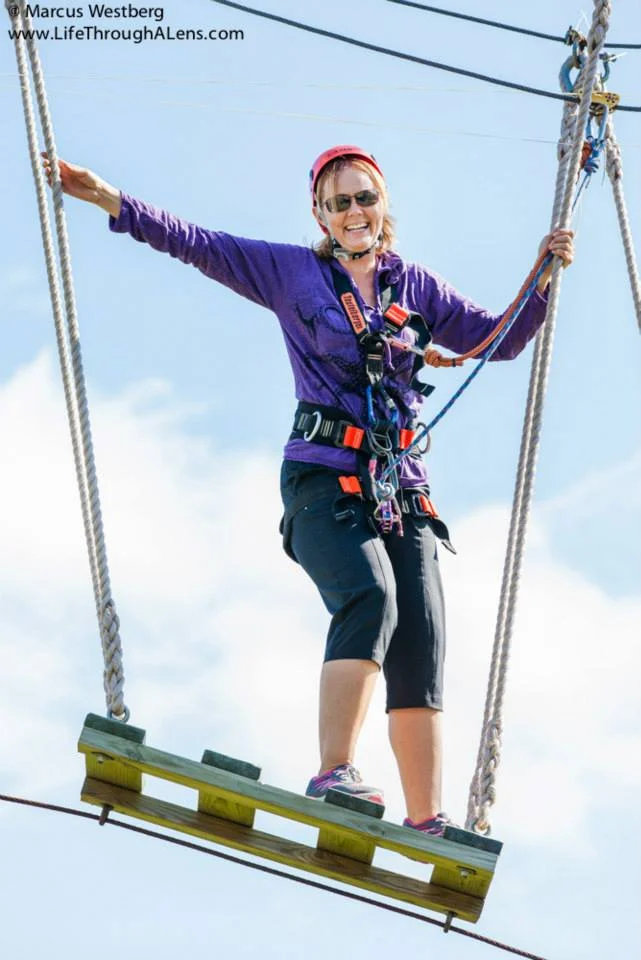 Gudrun was fearless in the high ropes
