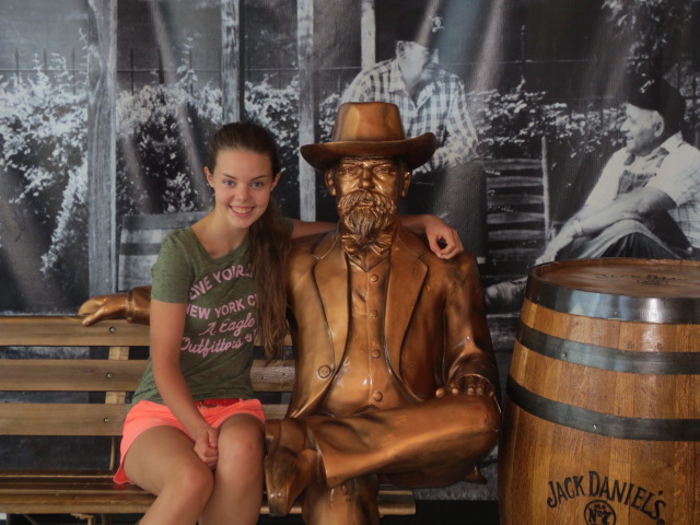 Dora with Jack Daniels at the Canadian border