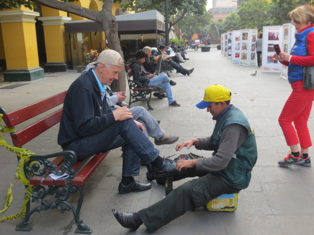 Kristjan had to try out the shoe polish service