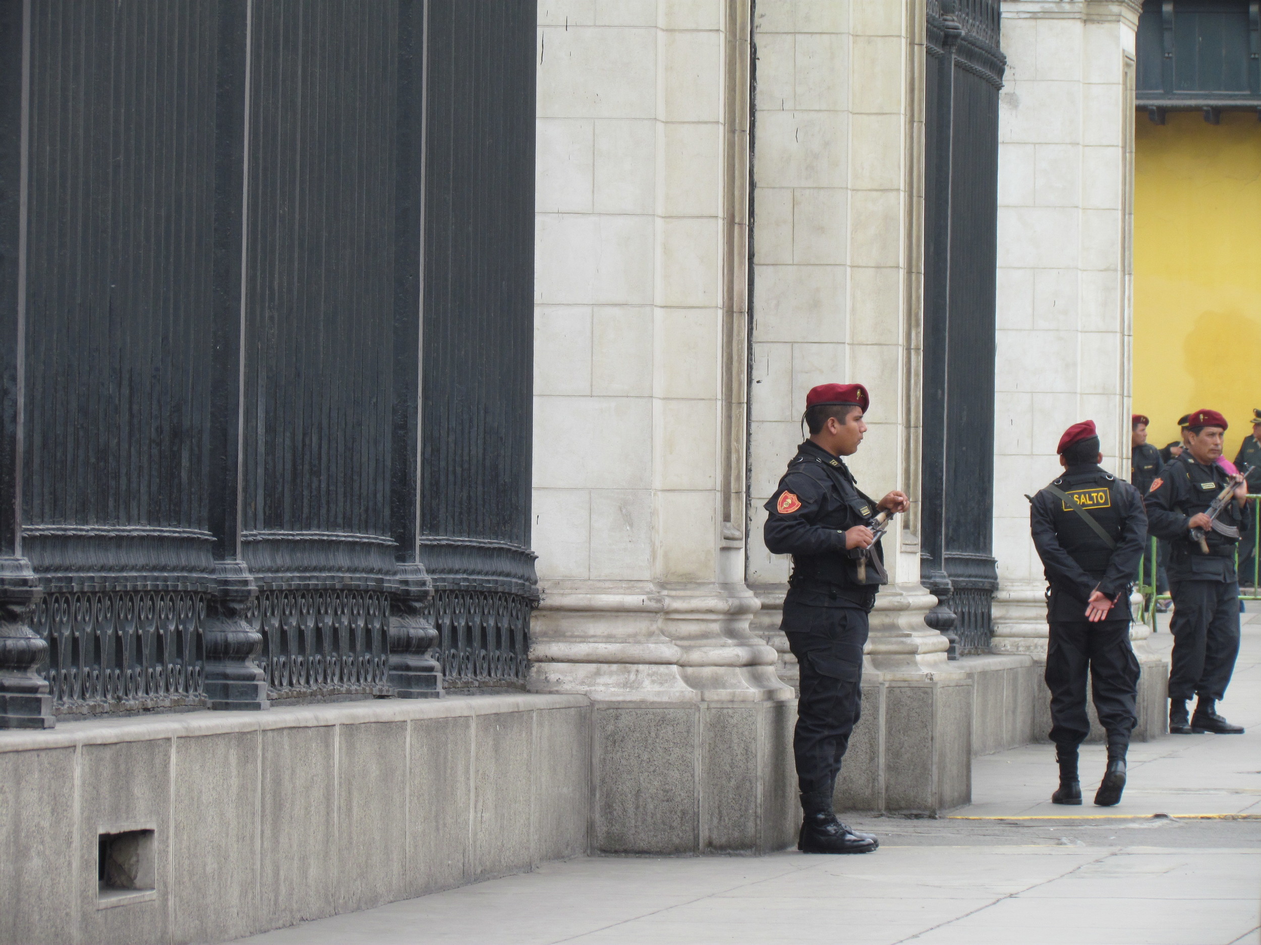 We have never seen so many armoured guards in one place