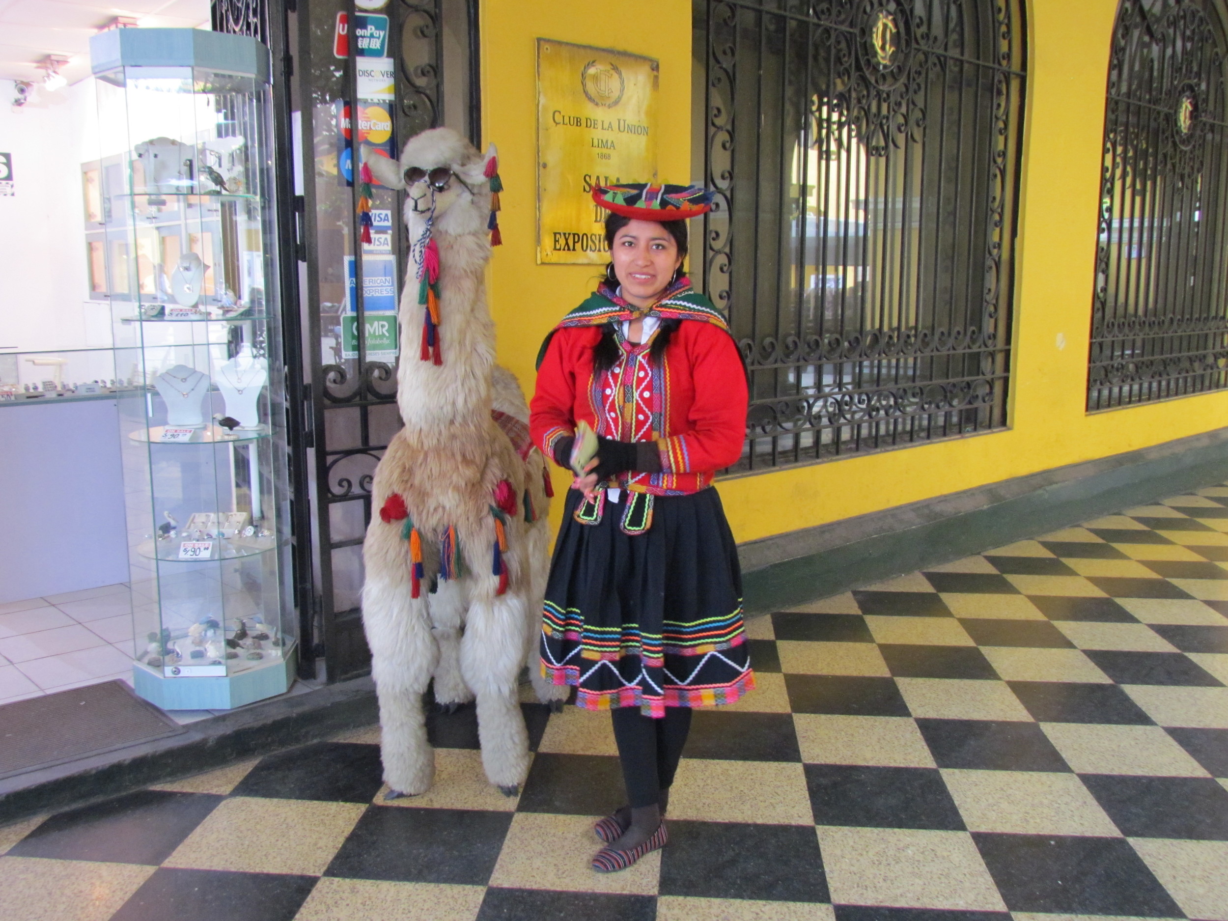 The first Lama that we saw in Peru was not a real one