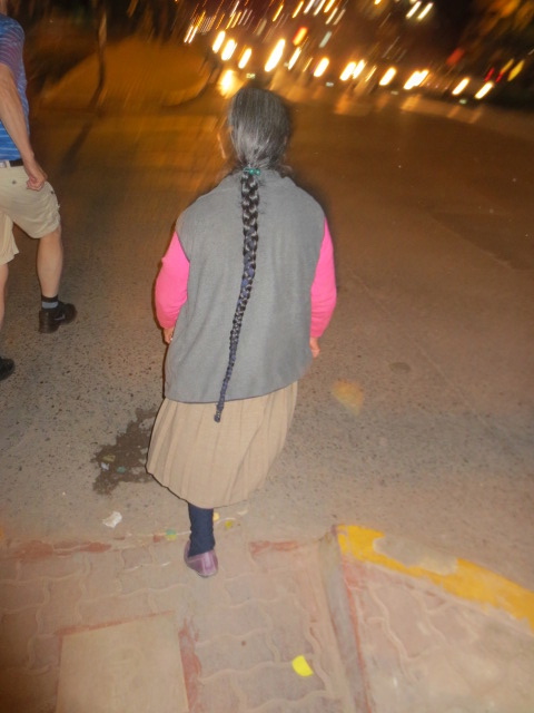 Dora got this photo of one of the older women braid - this was very common