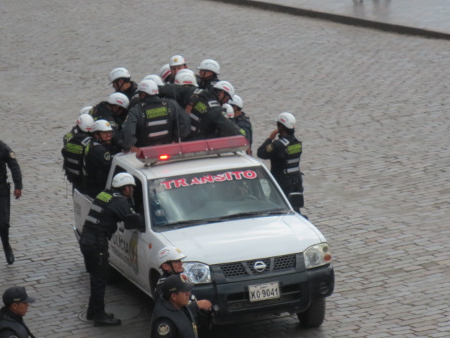 When everything ended peacefully the local police was very happy to be able to leave