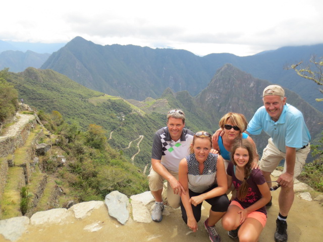 The team with Machu Picchu in the back ground