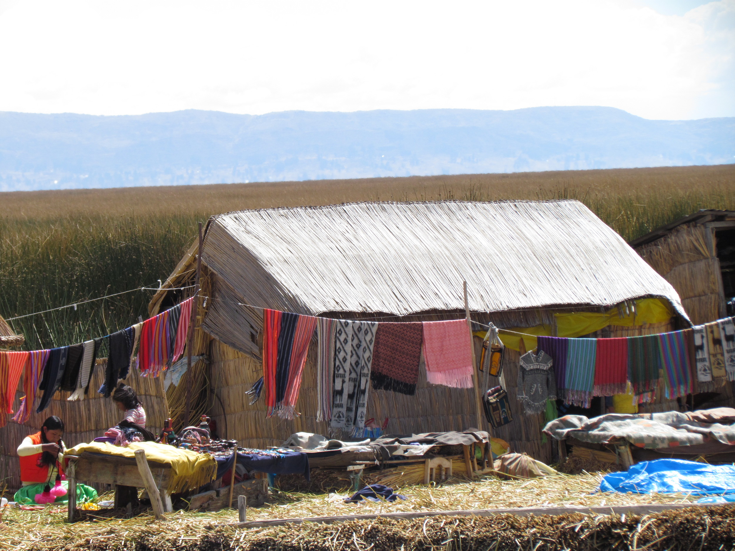 A normal day on one of the Uros islands
