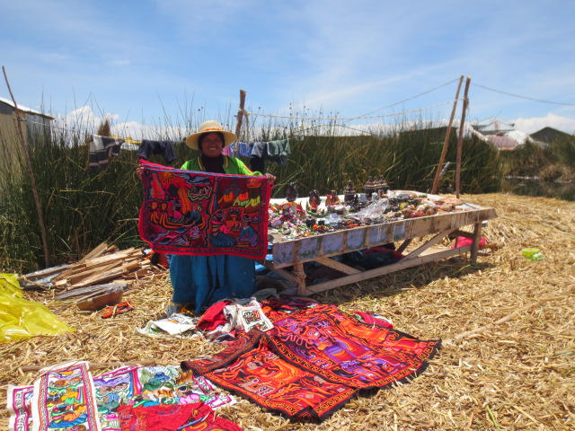 The families set up tables with a lot of handcrafted items