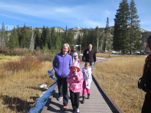 Anjanette, Drew and their girls at the start of our hike