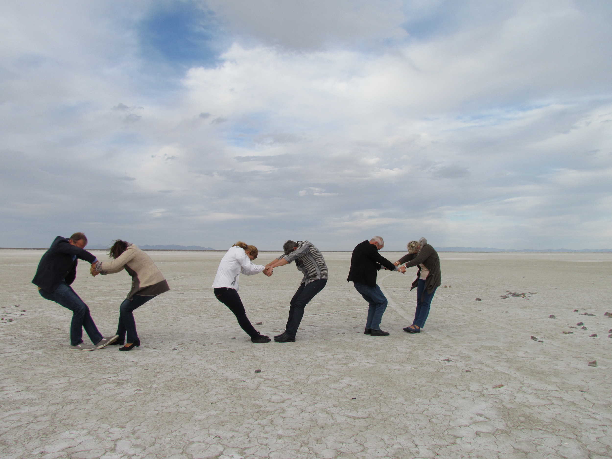 We had fun on the salt planes of Utah - here we are making a weak attempt to form hearts :-)