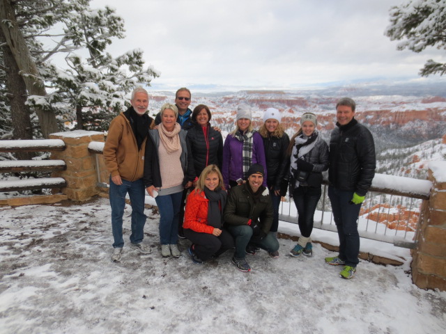 The group at Bryce Canyon: Chris, Liv, Calle, Lena, Hanna, GK, Dora, BS, Anneli and Max