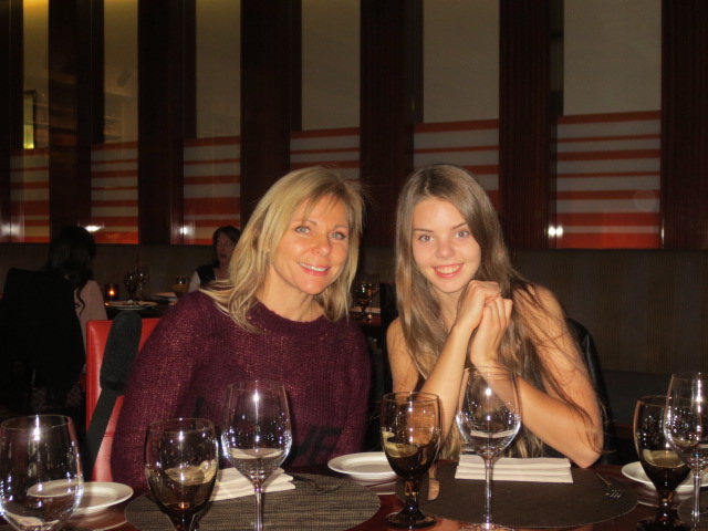 Our first night out.  Anneli and Dora