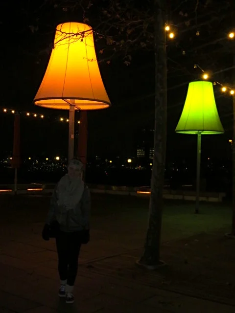 Interesting lights outside the restaurant