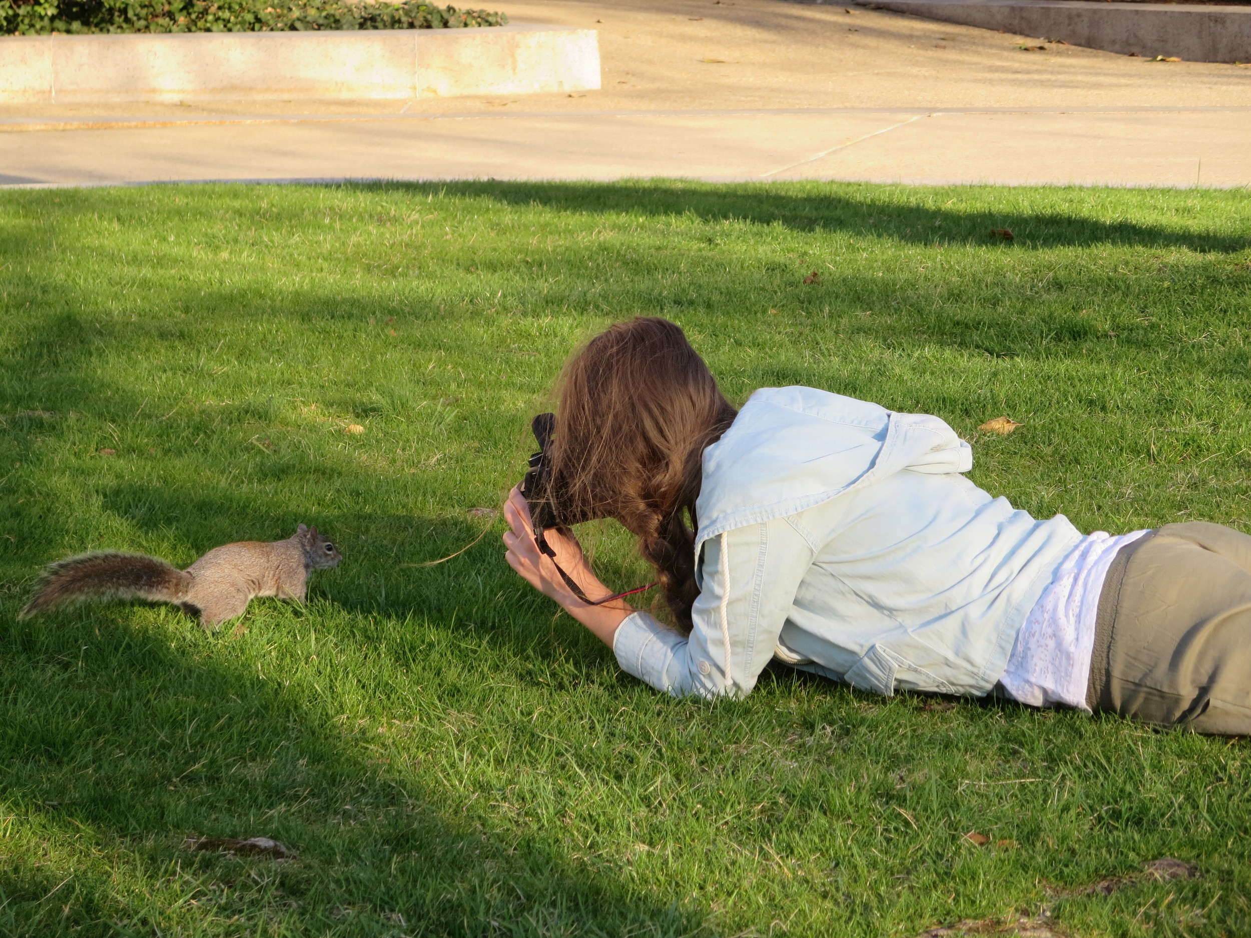 Dora with one of her squirrel models