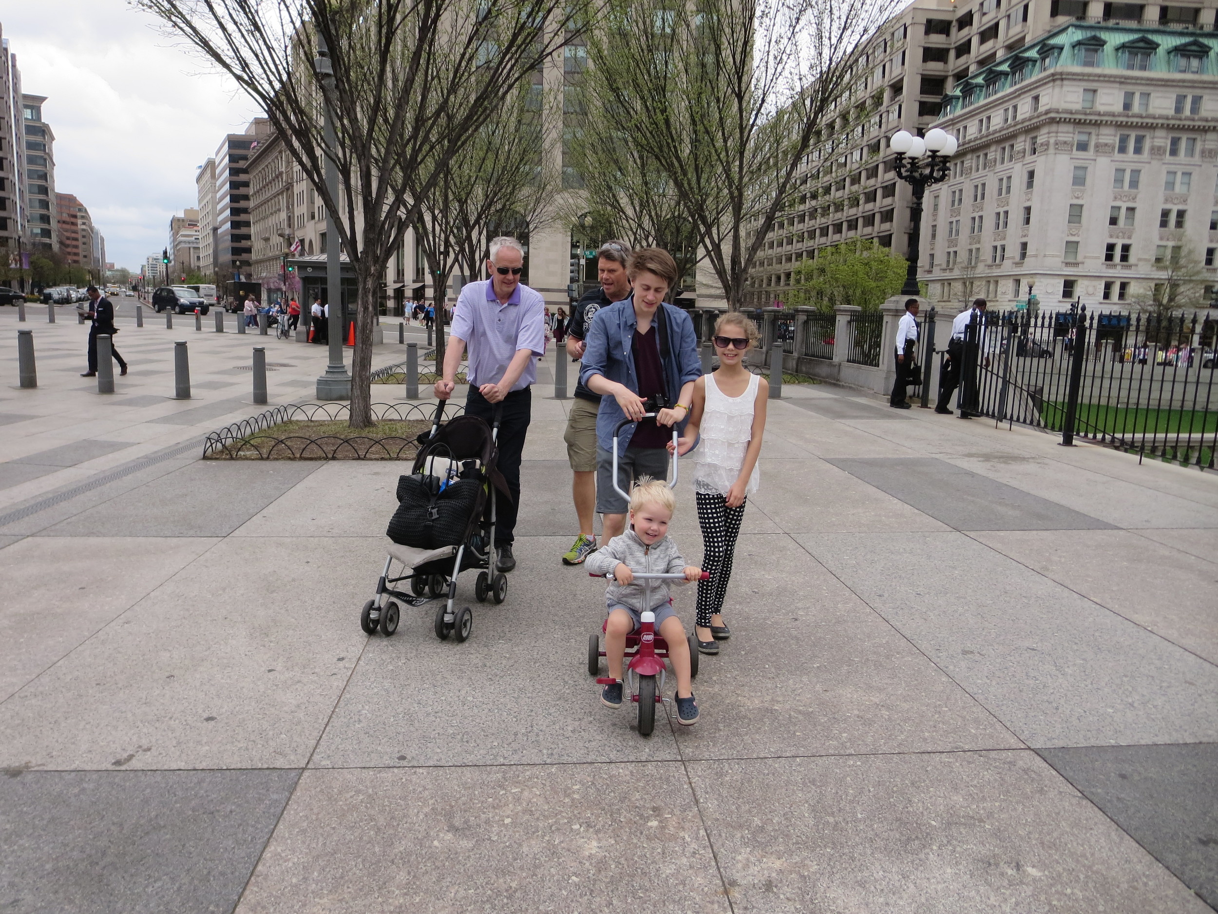 It was clever to bring both a bike and stroller for Styrmir - he loved the trip with a lot of people to push him around