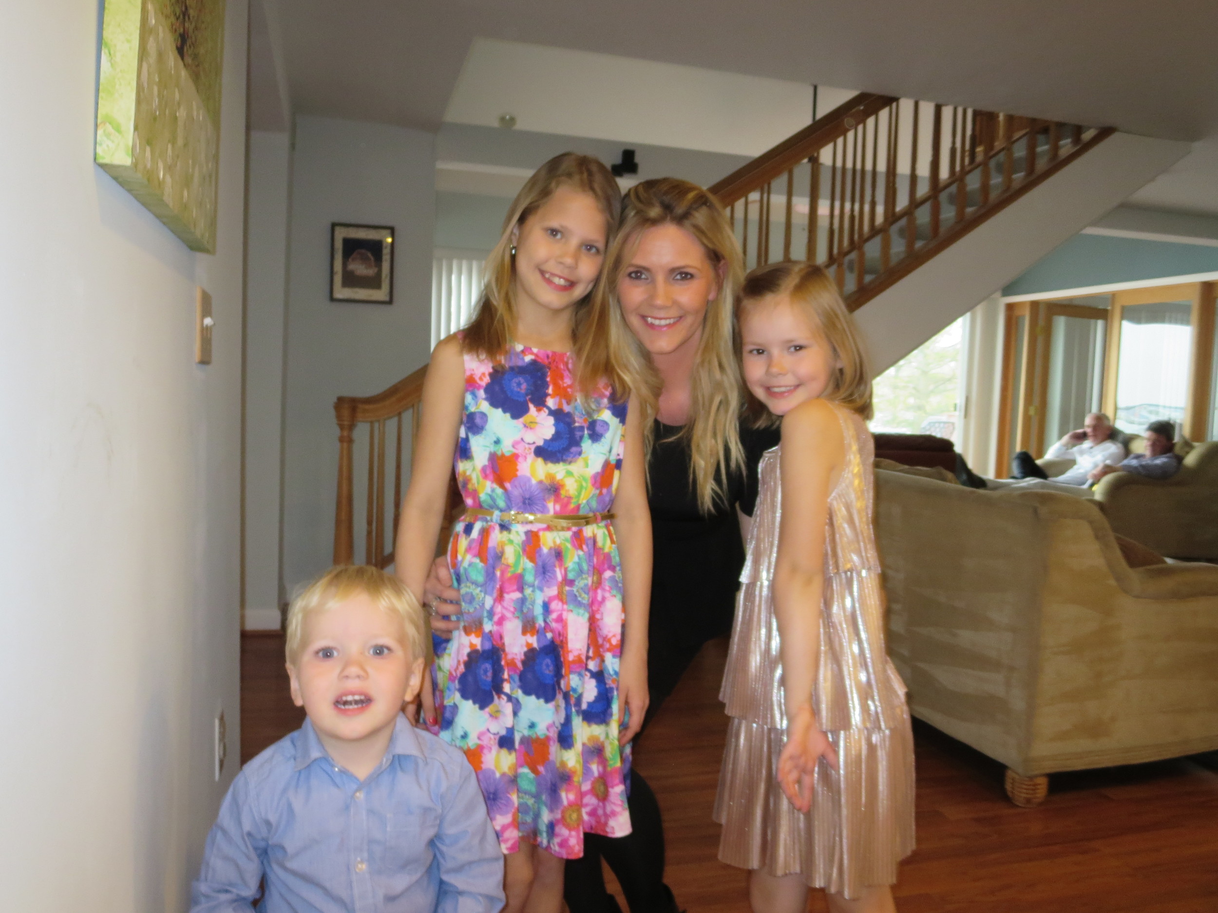 Lilja with her kids - ready to party