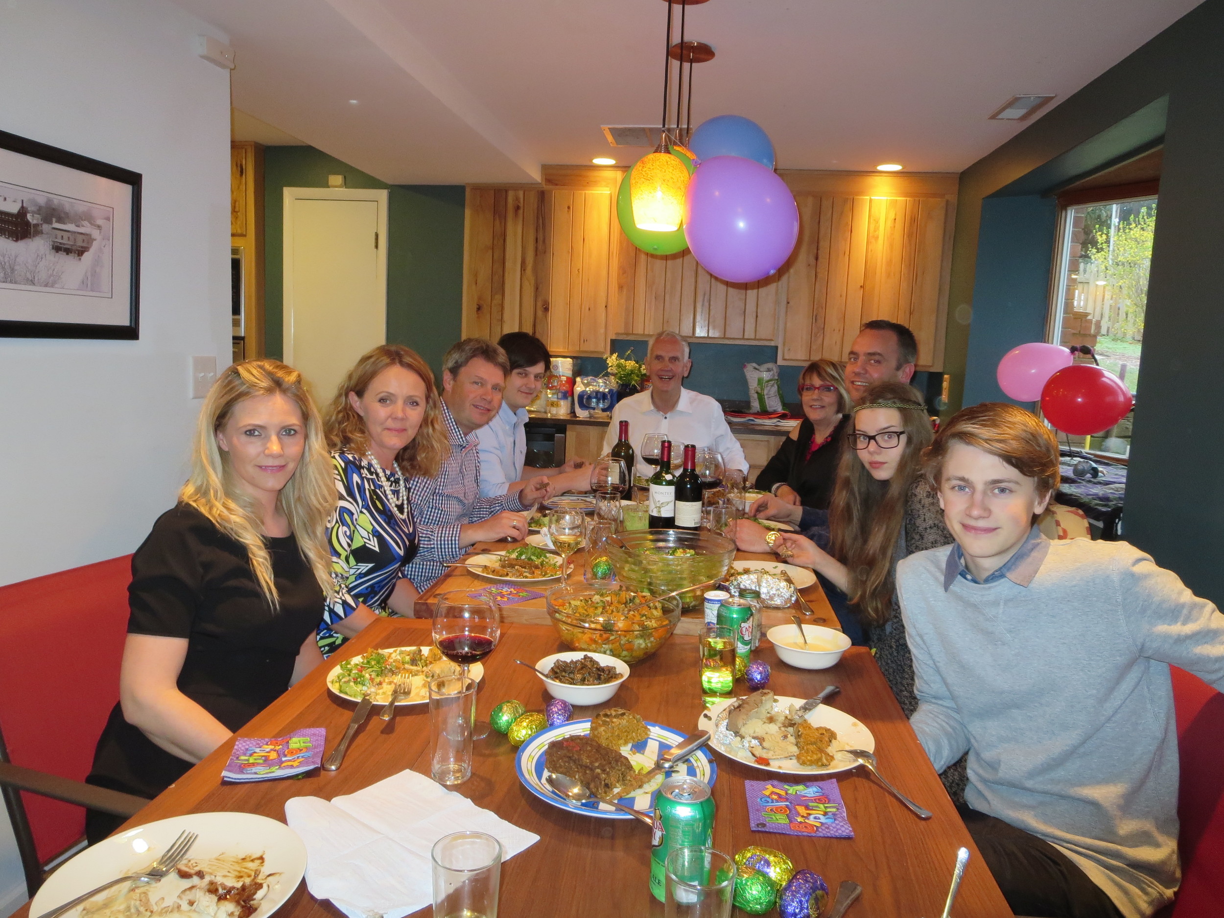 Birthday dinner.  The main man at the end of the table