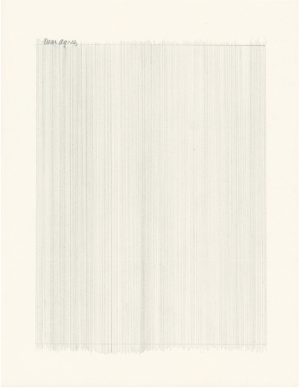 Tammi Campbell, Dear Agnes (October 2012, day 3) , graphite on folded Kozo Japanese paper, 2012