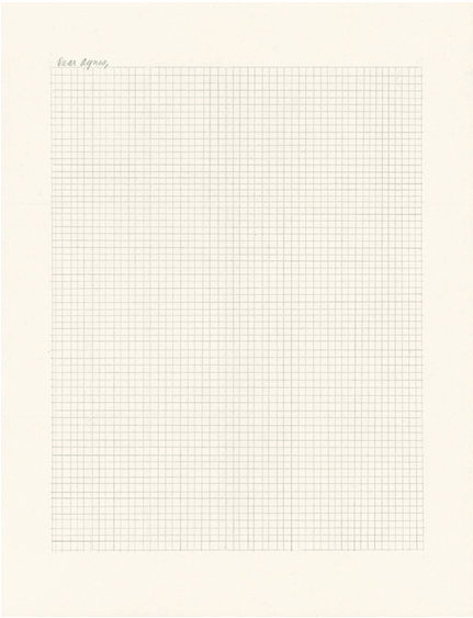 Tammi Campbell, Dear Agnes (October 2012, day 6) , graphite on folded Kozo Japanese paper, 2012