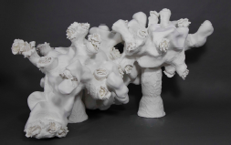 You Landed on All Fours, 2015, plaster, wire, styrofoam, 36 x 24 x 20 inches
