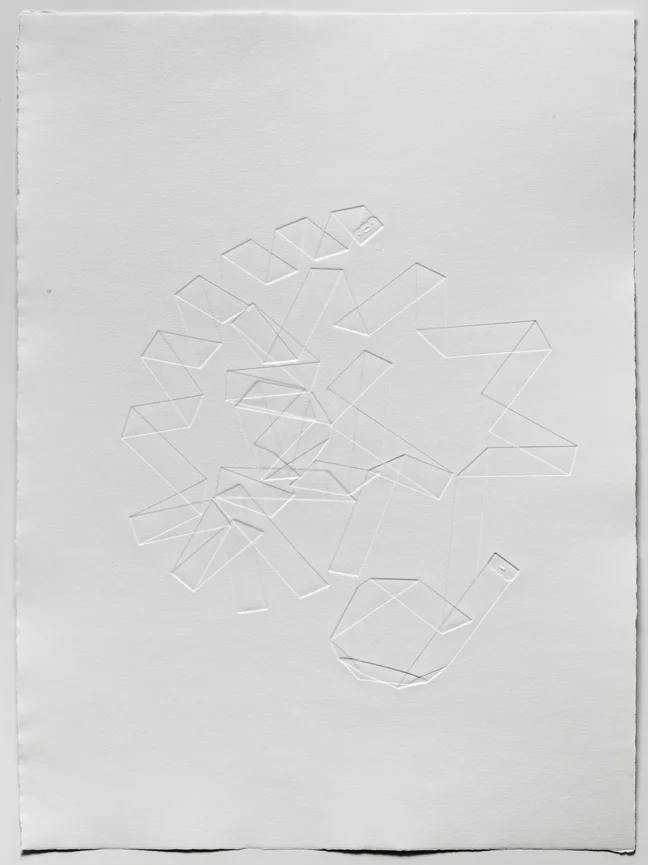 Criss-Cross #10, 2012, 1/1 Embossing on paper, 22.5 x 16.5"