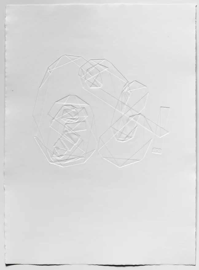 Criss-Cross #7, 2012, 1/1 Embossing on paper, 22.5 x 16.5"